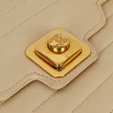 Chanel Beige Quilted Lambskin Flap Crossbody Bag