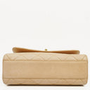 Chanel Beige Quilted Lambskin Small Single Flap Bag With 24K Gold-Plated Hardware