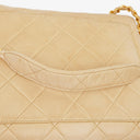 Chanel Beige Quilted Lambskin Small Single Flap Bag With 24K Gold-Plated Hardware