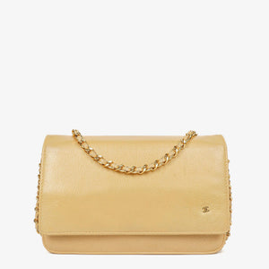Chanel Bifold Einzelklappe Geldbörse Mit Kette