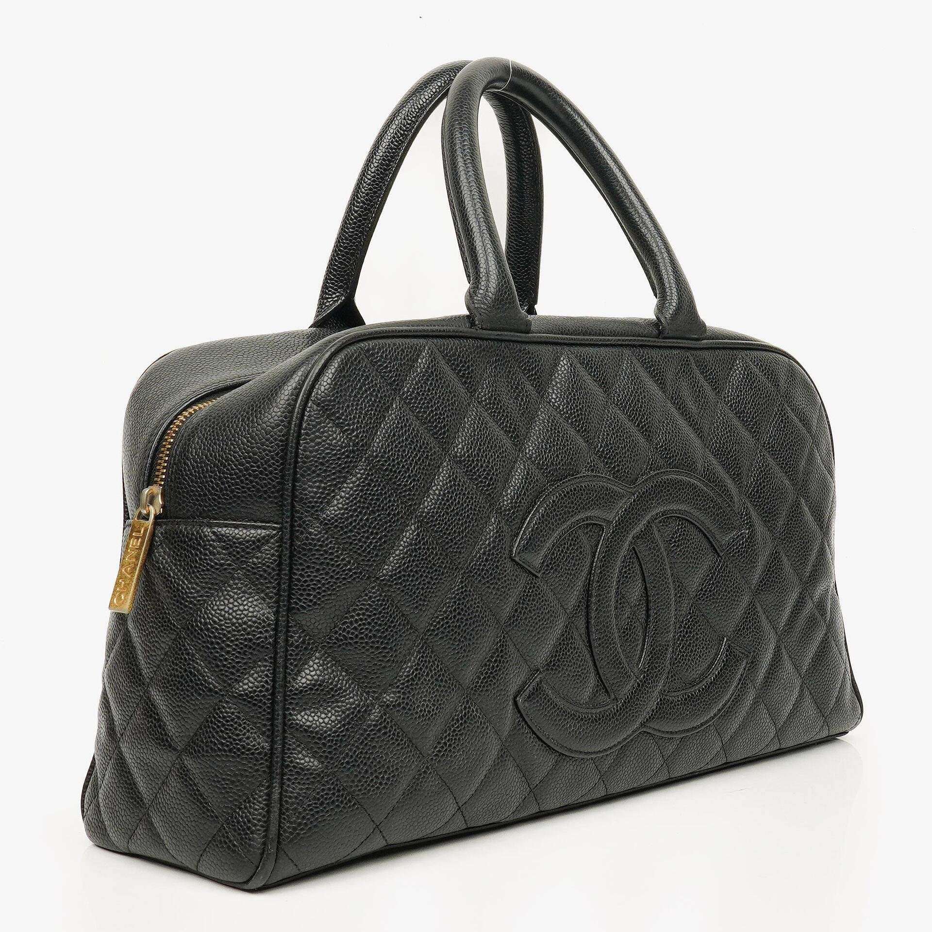 Chanel Black Caviar Boston Bag