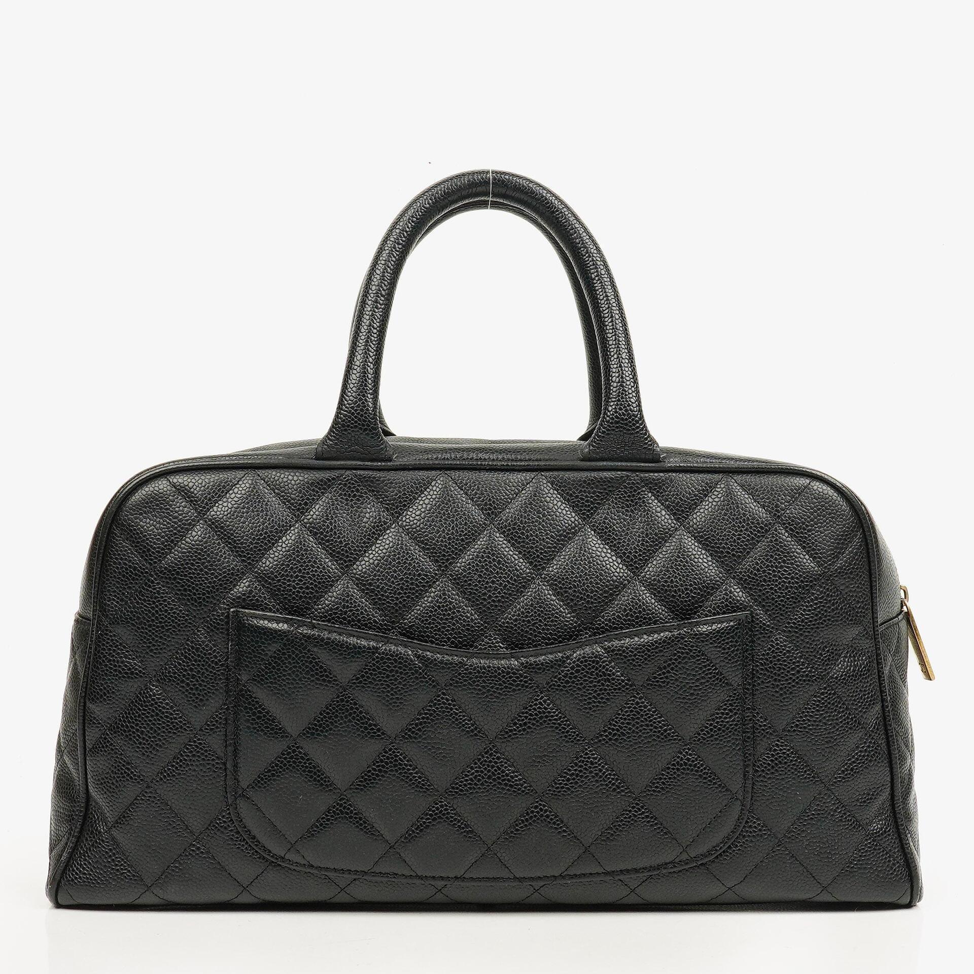Chanel Black Caviar Boston Bag