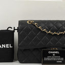 Chanel Medium Classic Double Flap Bag Black Quilted Caviar Leather With Gold-Tone Hardware, 2009-2010