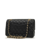 Chanel Medium Classic Double Flap Bag Black Quilted Caviar Leather With Gold-Tone Hardware, 2009-2010