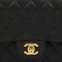 Chanel Medium Classic Double Flap Bag Black Quilted Caviar Leather With Gold-Tone Hardware, 2009-2010
