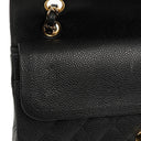 Chanel Medium Classic Double Flap Bag Black Quilted Caviar Leather With Gold-Tone Hardware, 2009-2010