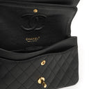 Chanel Medium Classic Double Flap Bag Black Quilted Caviar Leather With Gold-Tone Hardware, 2009-2010