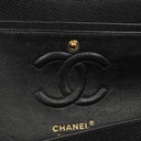 Chanel Medium Classic Double Flap Bag Black Quilted Caviar Leather With Gold-Tone Hardware, 2009-2010