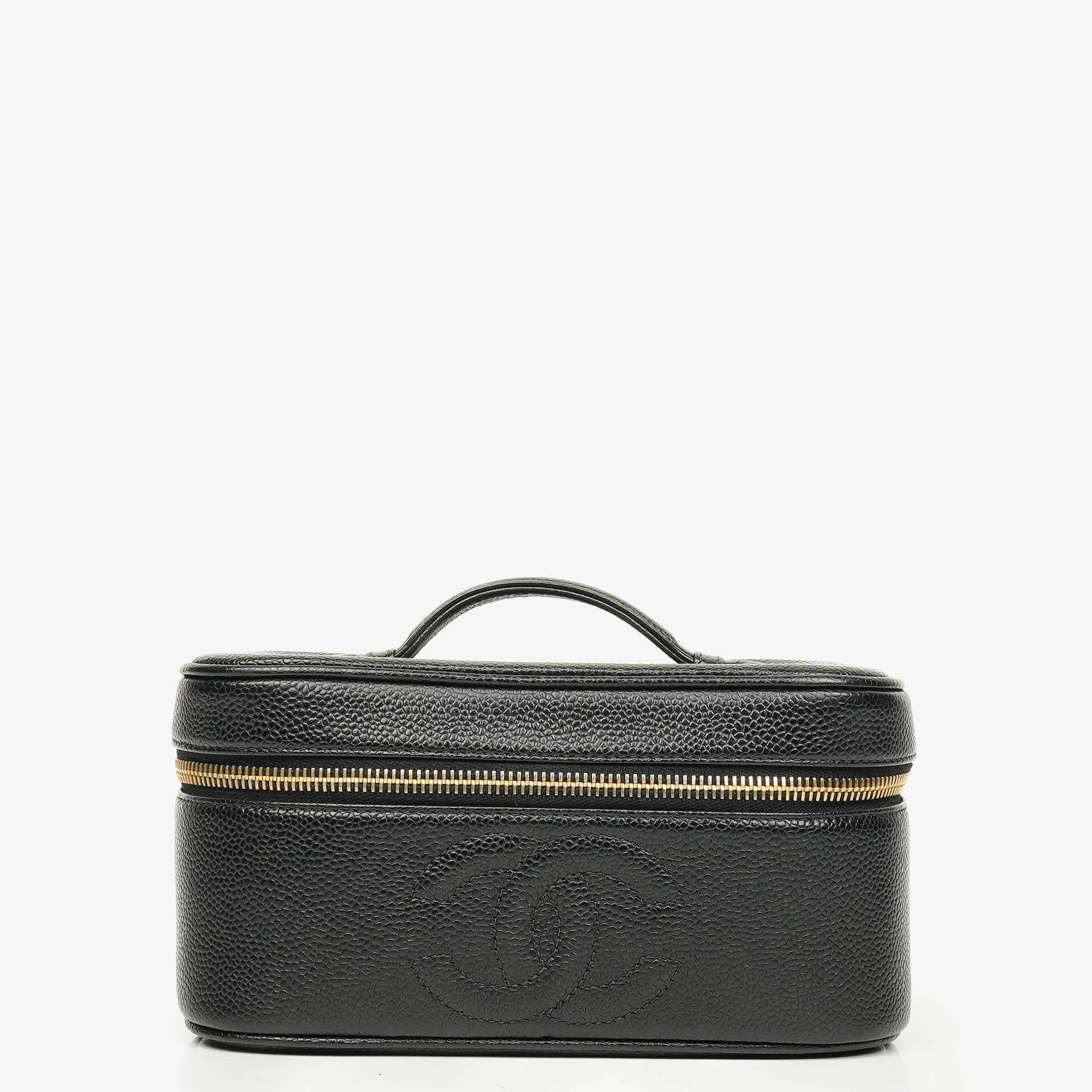 Chanel Black Caviar Leather Vanity Case