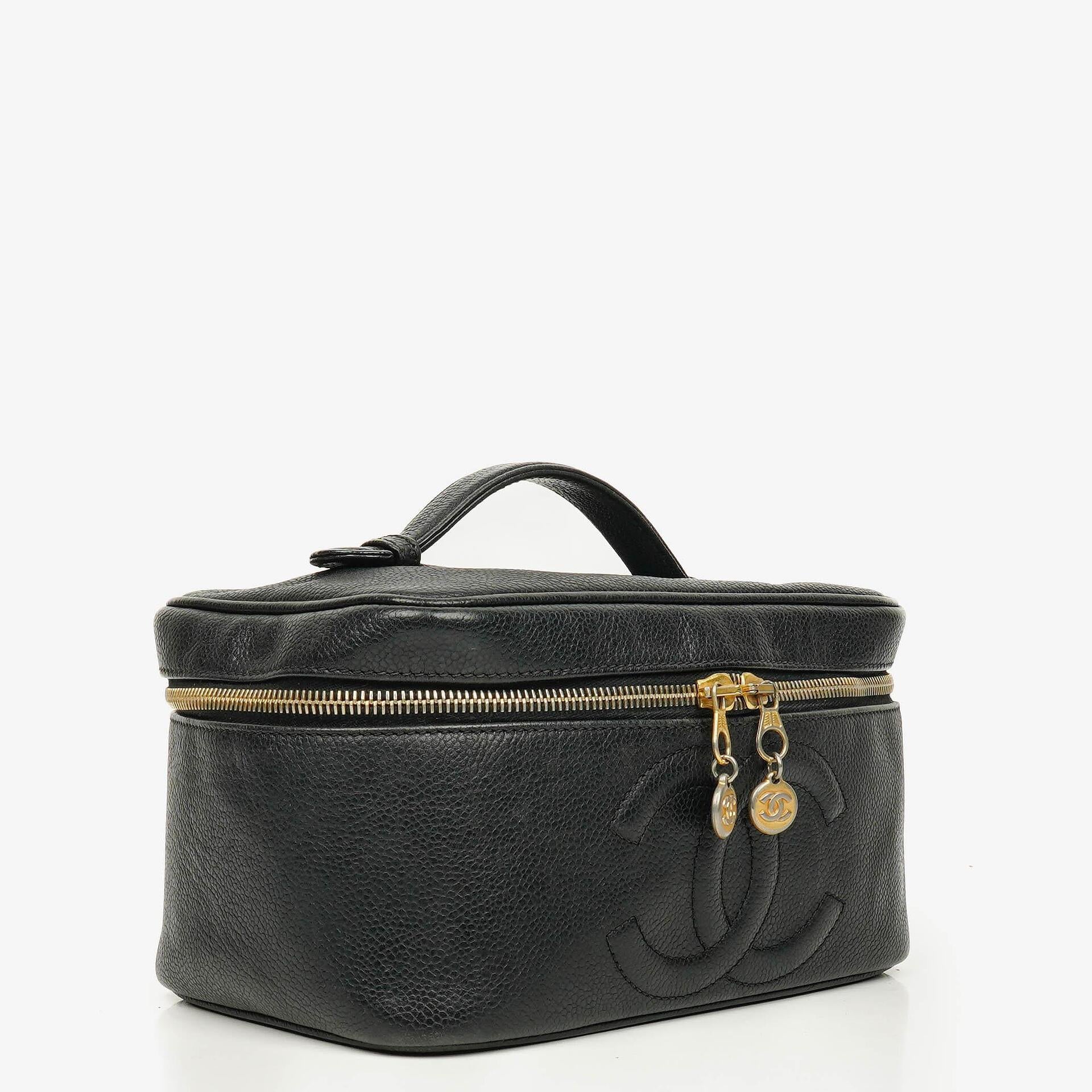 Chanel Black Caviar Leather Vanity Case