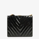 Chanel Black Chevron Quilted Patent Leather Vanity Case Box Bag