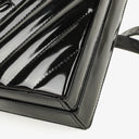 Chanel Black Chevron Quilted Patent Leather Vanity Case Box Bag