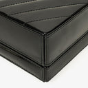 Chanel Black Chevron Quilted Patent Leather Vanity Case Box Bag