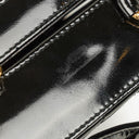 Chanel Black Chevron Quilted Patent Leather Vanity Case Box Bag