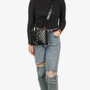 Chanel Black Chevron Quilted Patent Leather Vanity Case Box Bag