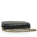 Chanel Black Diagonal Quilted Lambskin Leather Medium Classic Single Flap Bag With 24K Gold-Plated Hardware