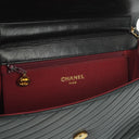 Chanel Black Diagonal Quilted Lambskin Leather Medium Classic Single Flap Bag With 24K Gold-Plated Hardware