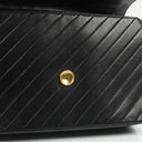 Chanel Black Diagonal Quilted Lambskin Leather Medium Classic Single Flap Bag With 24K Gold-Plated Hardware