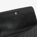 Chanel Black Diagonal Quilted Lambskin Leather Medium Classic Single Flap Bag With 24K Gold-Plated Hardware