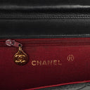 Chanel Black Diagonal Quilted Lambskin Leather Medium Classic Single Flap Bag With 24K Gold-Plated Hardware