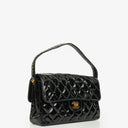 Chanel Black Double-Sided Flap Bag In Quilted Patent Leather