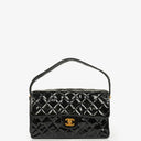 Chanel Black Double-Sided Flap Bag In Quilted Patent Leather