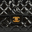 Chanel Black Double-Sided Flap Bag In Quilted Patent Leather