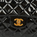 Chanel Black Double-Sided Flap Bag In Quilted Patent Leather