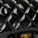 Chanel Black Double-Sided Flap Bag In Quilted Patent Leather