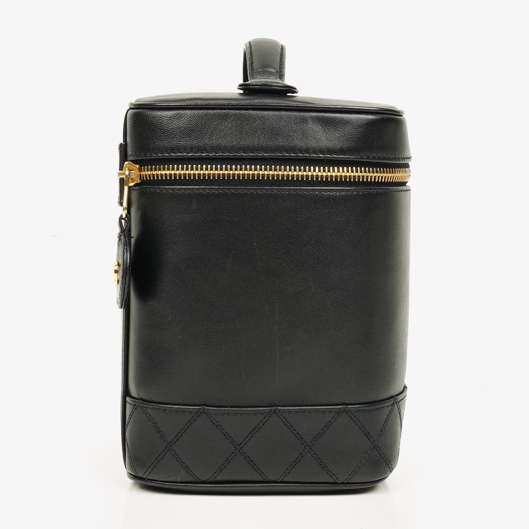 Chanel Black Leather Vanity Case