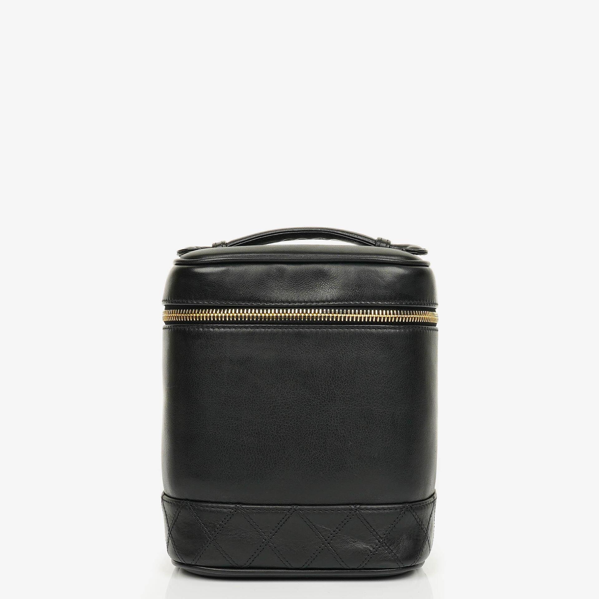 Chanel Black Leather Vanity Case