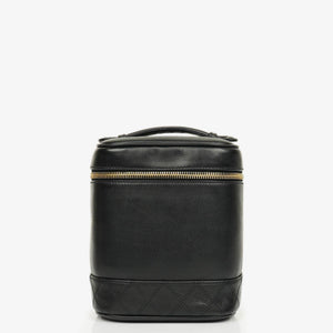 Chanel Schwarze Leder Vanity Case