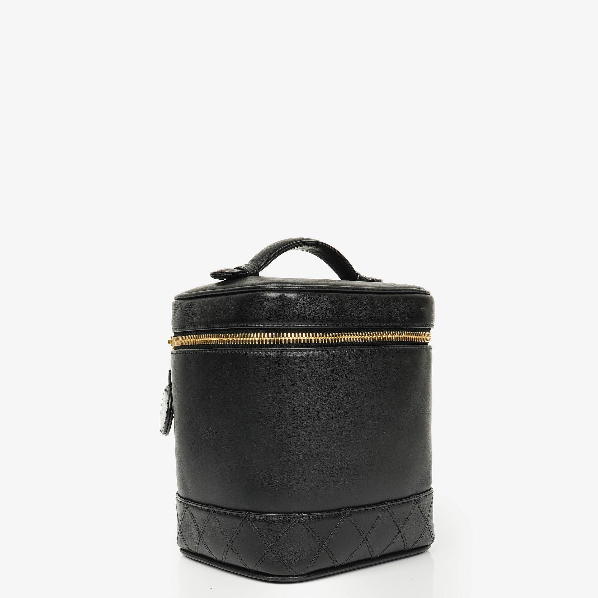 Chanel Black Leather Vanity Case
