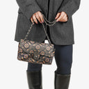 Chanel Black Lipstick Print Satin Flap Bag With Silver-Tone Hardware