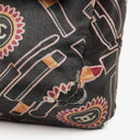 Chanel Black Lipstick Print Satin Flap Bag With Silver-Tone Hardware