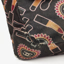 Chanel Black Lipstick Print Satin Flap Bag With Silver-Tone Hardware