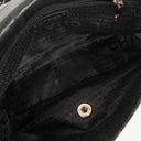 Chanel Black Lipstick Print Satin Flap Bag With Silver-Tone Hardware