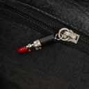 Chanel Black Lipstick Print Satin Flap Bag With Silver-Tone Hardware