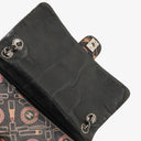 Chanel Black Lipstick Print Satin Flap Bag With Silver-Tone Hardware