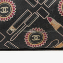 Chanel Black Lipstick Print Satin Flap Bag With Silver-Tone Hardware