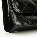 Chanel Black Quilted Patent Leather Top Handle Flap Bag With 24K Gold-Plated Hardware