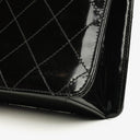 Chanel Black Quilted Patent Leather Top Handle Flap Bag With 24K Gold-Plated Hardware