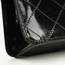 Chanel Black Quilted Patent Leather Top Handle Flap Bag With 24K Gold-Plated Hardware