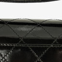 Chanel Black Quilted Patent Leather Top Handle Flap Bag With 24K Gold-Plated Hardware