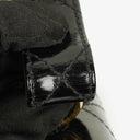 Chanel Black Quilted Patent Leather Top Handle Flap Bag With 24K Gold-Plated Hardware