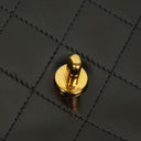 Chanel Black Quilted Patent Leather Top Handle Flap Bag With 24K Gold-Plated Hardware