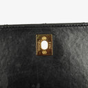 Chanel Black Quilted Patent Leather Top Handle Flap Bag With 24K Gold-Plated Hardware