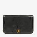 Chanel Black Patent Leather Full Flap With 24k Gold Plated Hardware