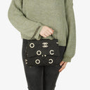 Chanel Black Quilted Canvas Coco ID Chain Bag