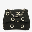 Chanel Black Quilted Canvas Coco ID Chain Bag
